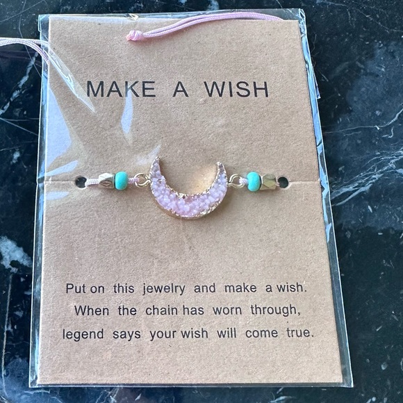 MAKE A WISH ♡ PINK Adjustable Bracelet GIFT - Picture 2 of 4
